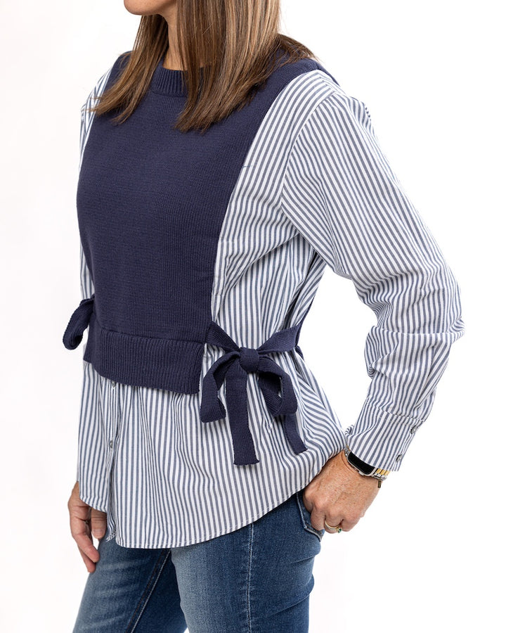 City Views Striped Contrast Sweater