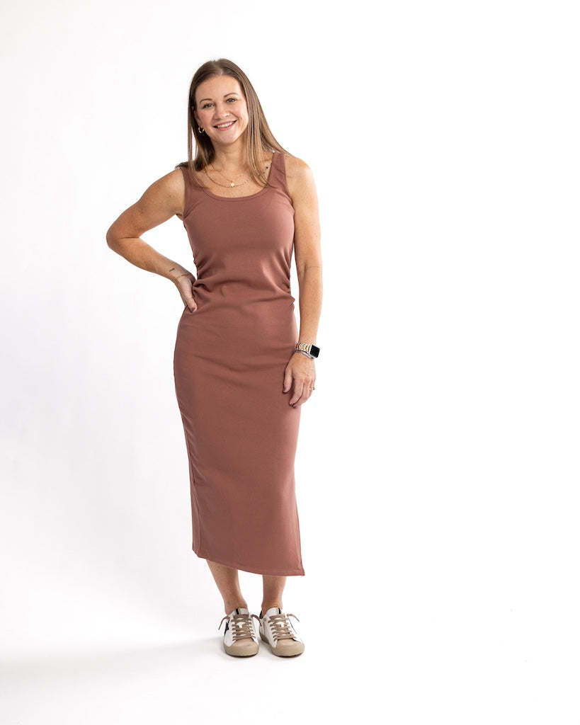 Autumn Day Ruched Midi Dress