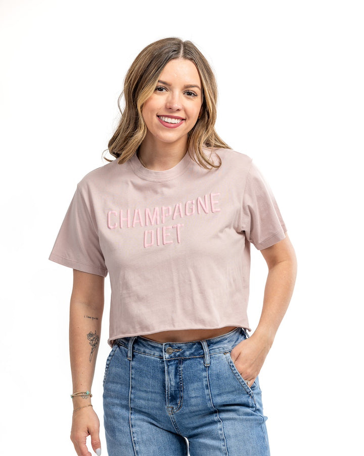 Champagne Diet Stitched Tee