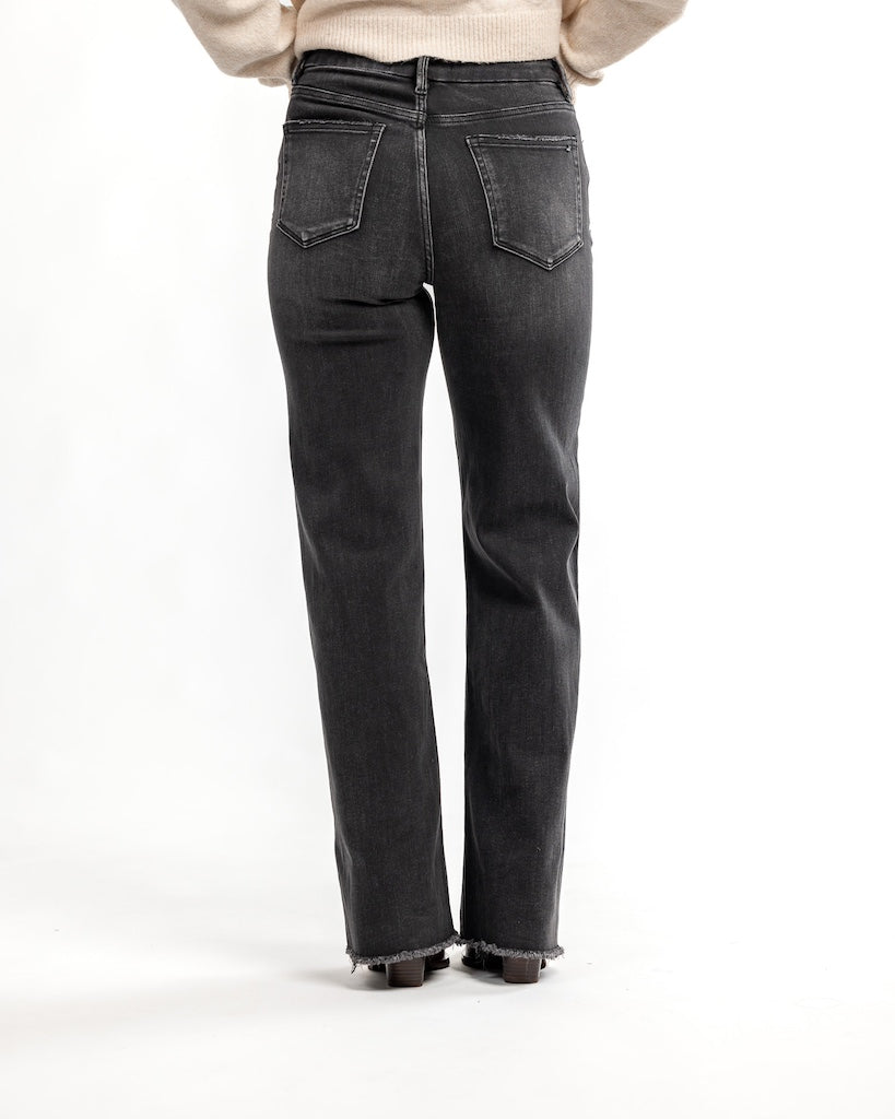 Coal Super High Rise Wide Leg Jeans