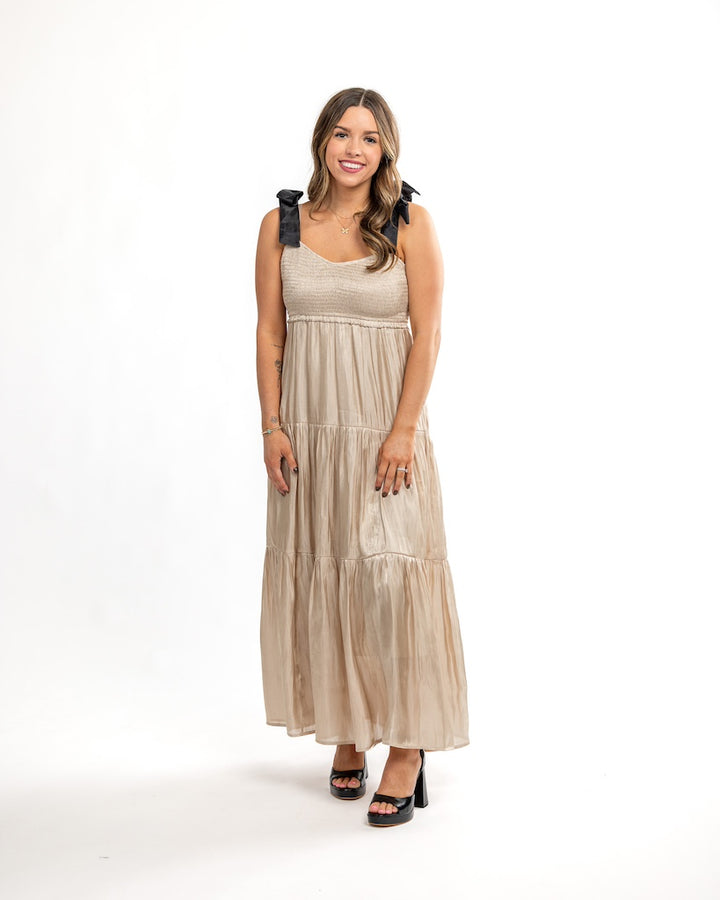 A Total Ten Satin Maxi Dress