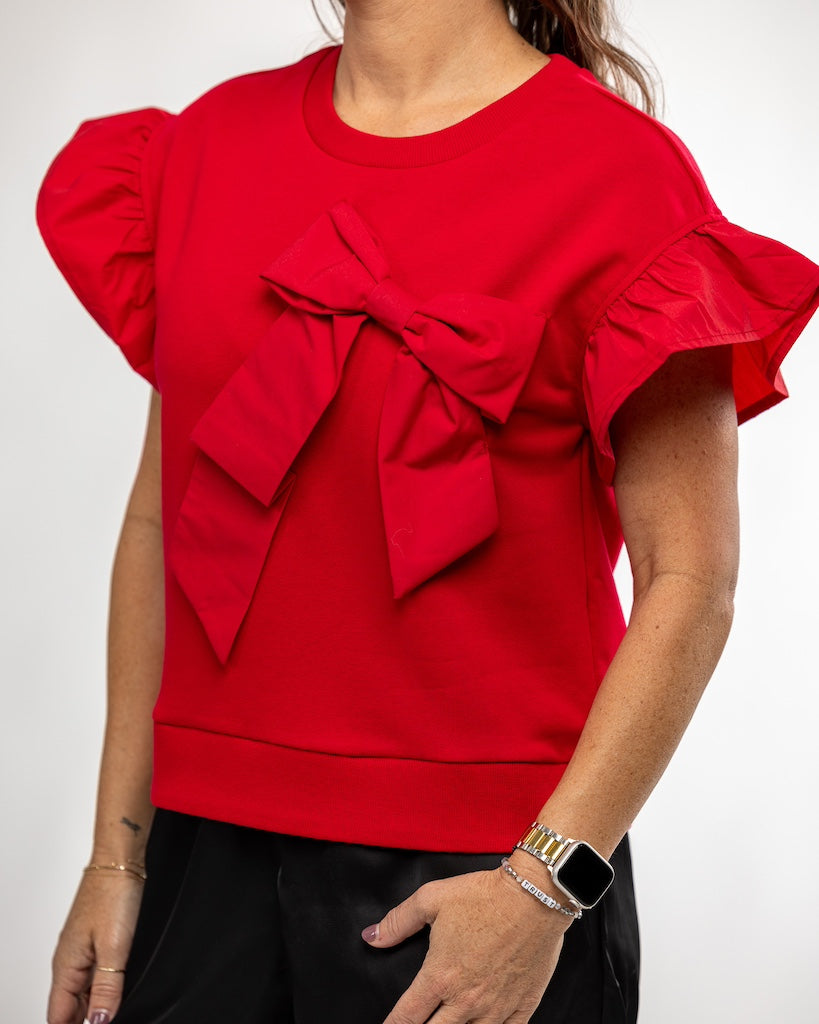 Holly Red Bow Top