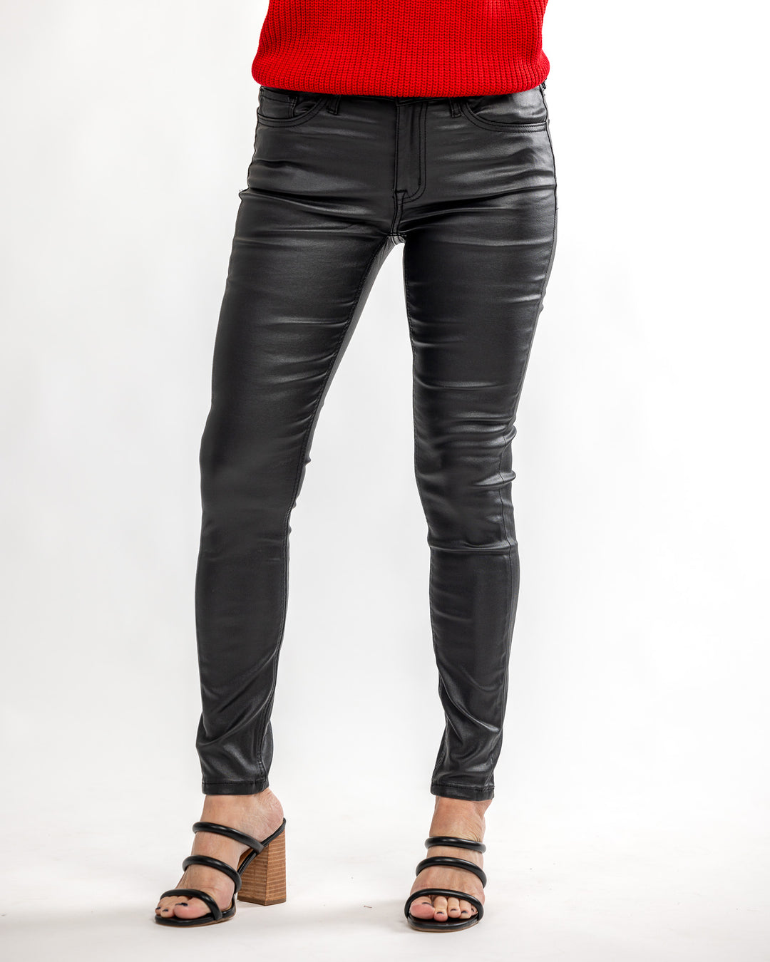 Moonlit Coated Mid Rise Skinny Jeans