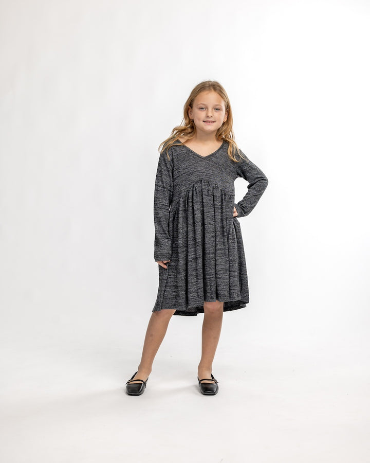 Winnie Heathered Charcoal Dress