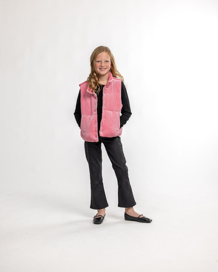 Parker Velvet Pink Puffer Vest