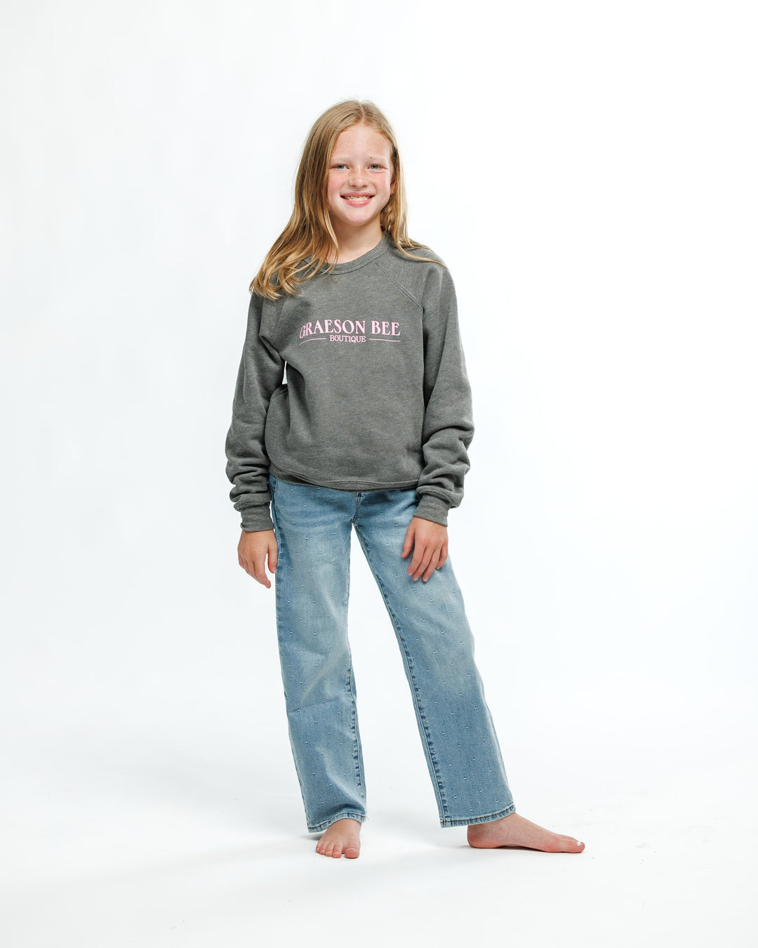 Heather Gray & Pink GBB Logo Sweatshirt