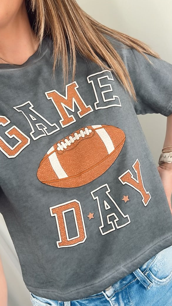 Game Day Puff Stitched Crop Tee