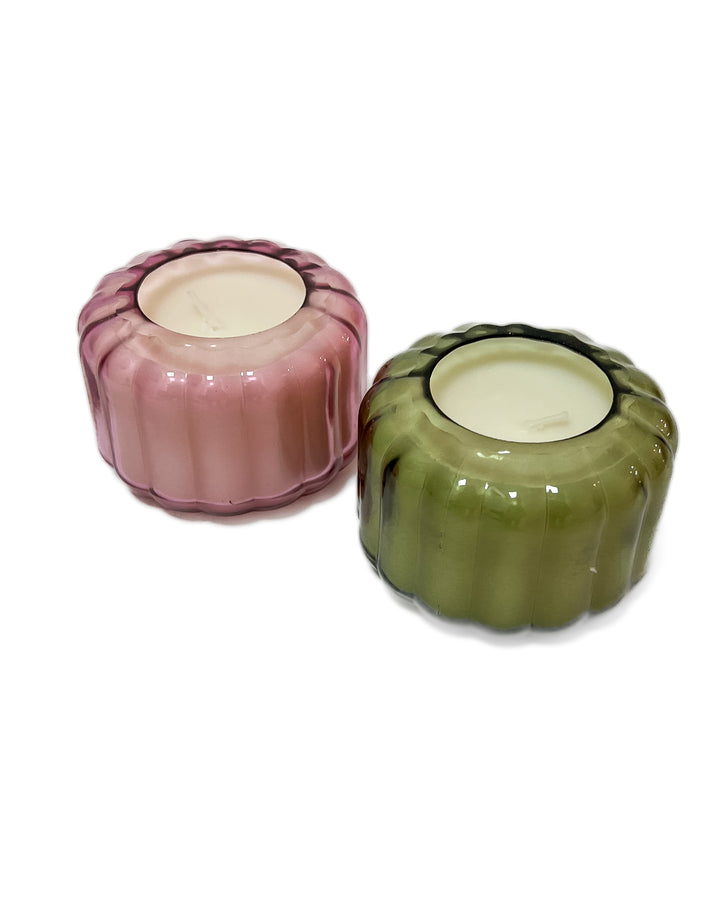 4.5 oz Ripple Transparent Glass Candle