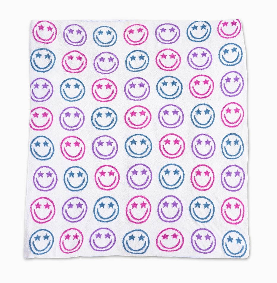 Star Smiley Face Blanket