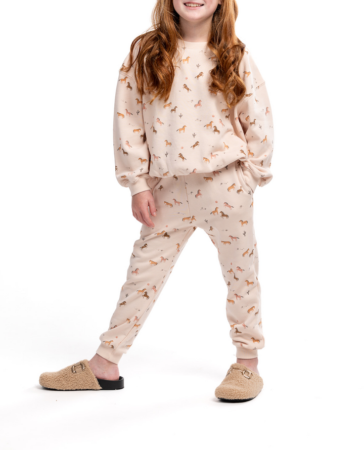 Ponies Sweatshirt And Jogger Set