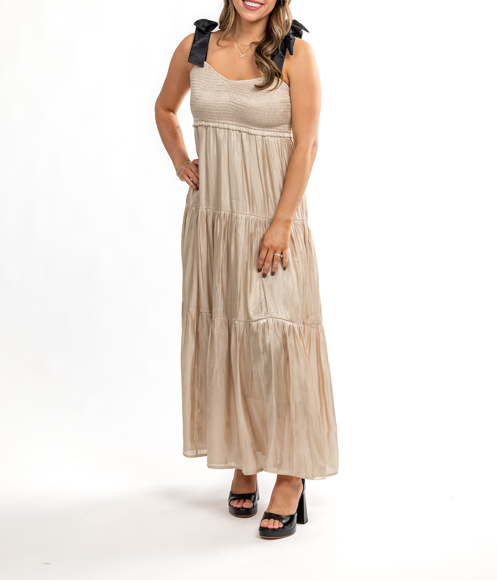 A Total Ten Satin Maxi Dress