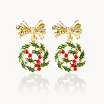 Vintage Christmas Drop Earrings